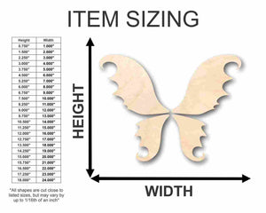 Unfinished Wooden Fairy Wings Shape - Mythical - DIY Costume - 4 Piece Craft - up to 24" DIY-24 Hour Crafts