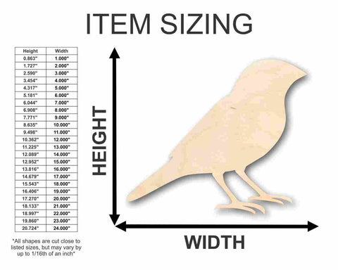 Unfinished Wooden Finch Shape - Animal - Bird - Wildlife - Craft - up to 24" DIY-24 Hour Crafts