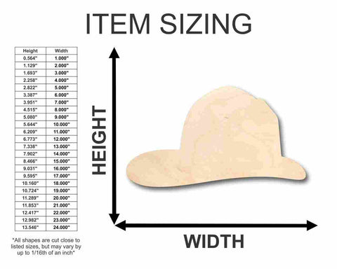 Unfinished Wooden Fireman's Hat Shape - Firefighter - Craft - up to 24" DIY-24 Hour Crafts