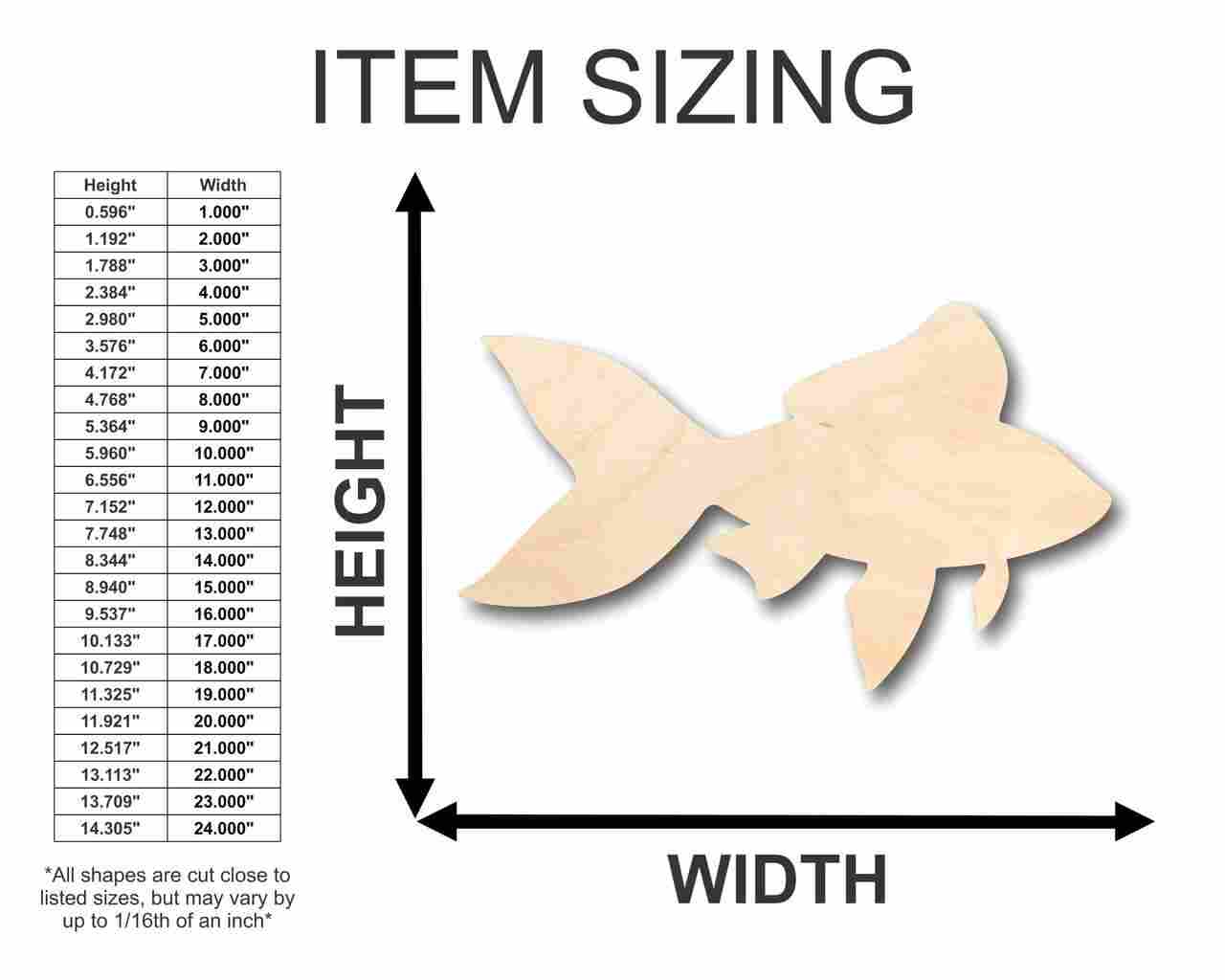Unfinished Wooden Fish Shape - Ocean - Animals - Craft - up to 24