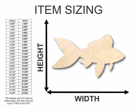 Unfinished Wood Fish Shape - Ocean - Animals - Craft - up to 24
