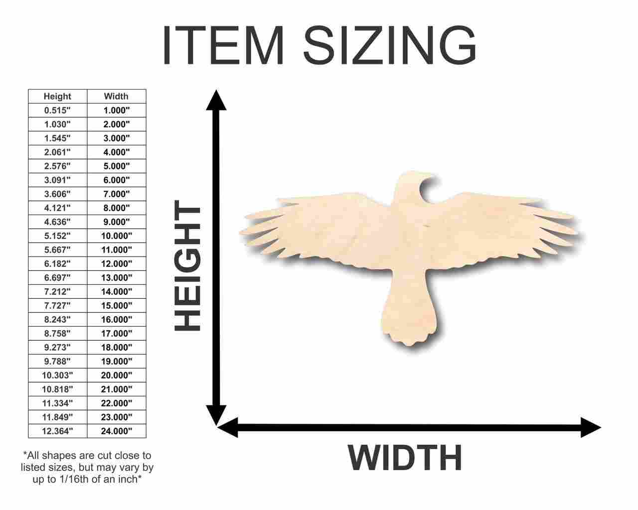 Unfinished Wooden Flying Crow Shape - Bird - Wildlife - Craft - up to 24" DIY-24 Hour Crafts