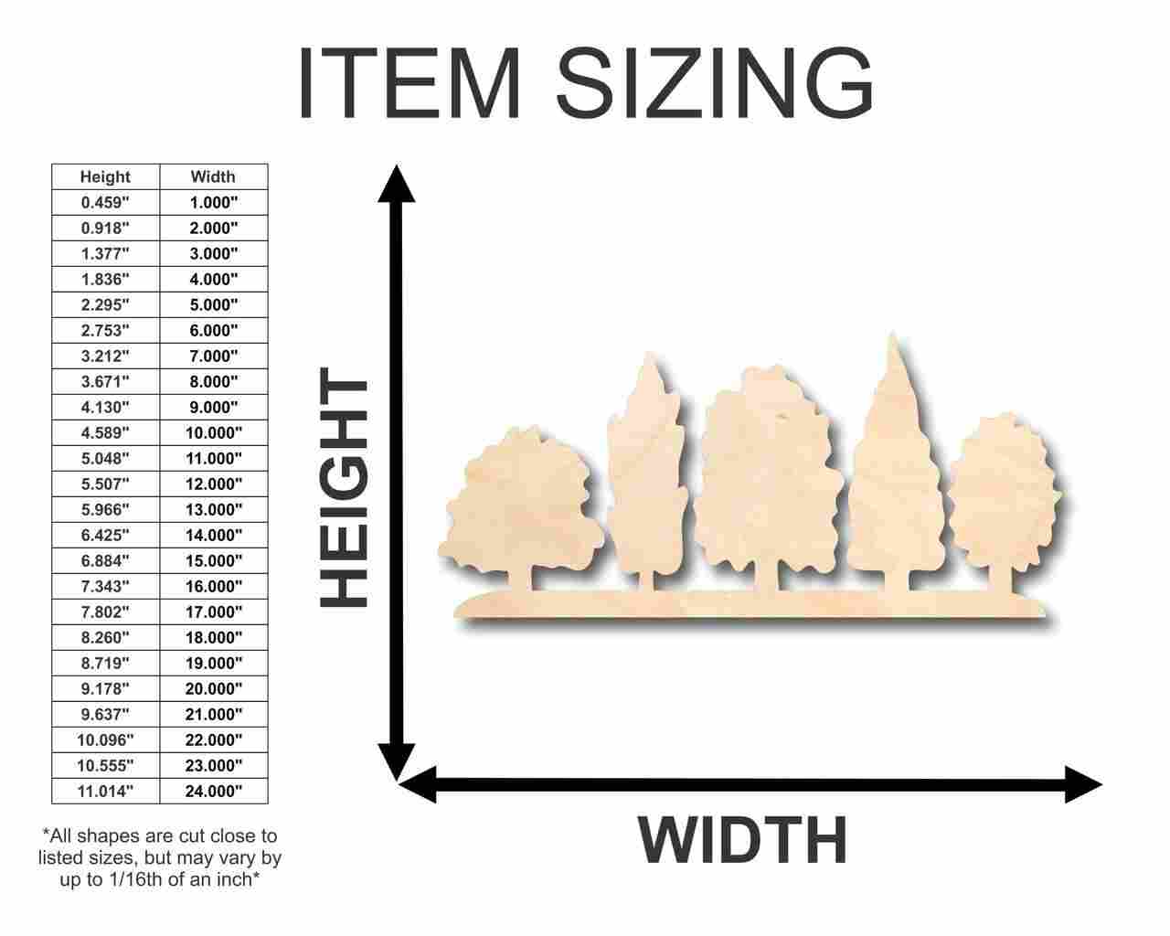 Unfinished Wooden Forest Shape - Nature - Trees - Craft - up to 24" DIY-24 Hour Crafts