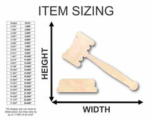 Load image into Gallery viewer, Unfinished Wooden Gavel Shape - Law - Courthouse - (2 Piece) Craft - up to 24&quot; DIY-24 Hour Crafts
