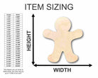Unfinished Wooden Gingerbread Man Shape - Candy - Holiday - Craft - up to 24" DIY-24 Hour Crafts