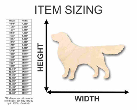 Unfinished Wooden Golden Retriever Dog Shape - Animal - Pet - Craft - up to 24" DIY-24 Hour Crafts