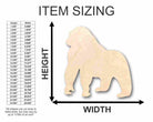 Unfinished Wooden Gorilla Shape - Animal - Wildlife - Craft - up to 24" DIY-24 Hour Crafts