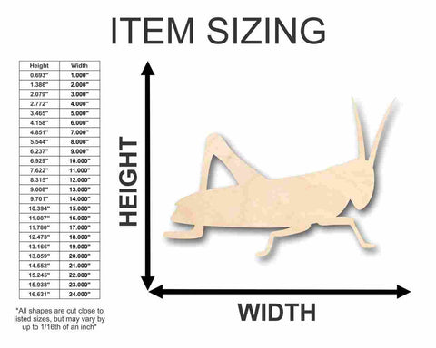 Unfinished Wooden Grasshopper Shape - Insect - Wildlife - Craft - up to 24" DIY-24 Hour Crafts
