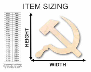 Unfinished Wooden Hammer Sickle Shape - Soviet - Communism - Craft - up to 24" DIY-24 Hour Crafts