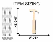 Load image into Gallery viewer, Unfinished Wooden Hammer Shape - Tool - Craft - up to 24&quot; DIY-24 Hour Crafts
