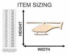 Load image into Gallery viewer, Unfinished Wooden Helicopter Shape - Military - News - Craft - up to 24&quot; DIY-24 Hour Crafts
