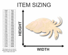 Load image into Gallery viewer, Unfinished Wooden Hermit Crab Shape - Ocean - Beach - Nursery - Craft - up to 24&quot; DIY-24 Hour Crafts
