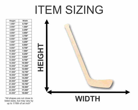 Unfinished Wooden Hockey Stick Shape - Sporting - Craft - up to 24" DIY-24 Hour Crafts