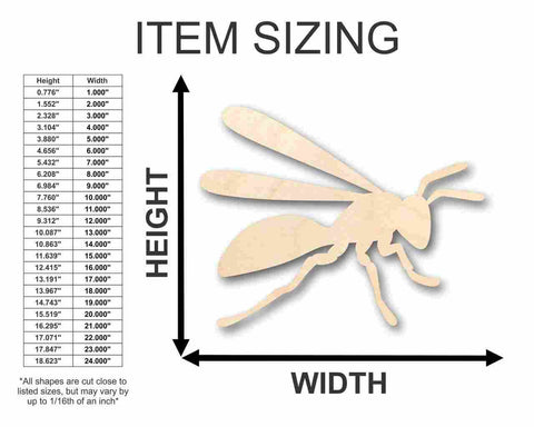 Unfinished Wooden Hornet Shape - Insect - Animal - Wildlife - Craft - up to 24" DIY-24 Hour Crafts