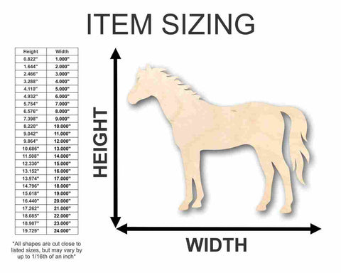 Unfinished Wooden Horse Shape - Sport - Farm Animal - Craft - up to 24" DIY-24 Hour Crafts