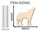 Unfinished Wooden Howling Wolf Shape - Animal - Wildlife - Craft - up to 24" DIY-24 Hour Crafts