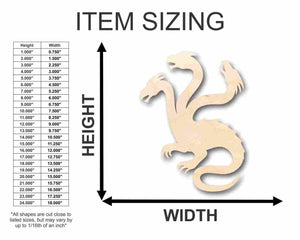 Unfinished Wooden Hydra Shape - Mythical - Beast - Craft - up to 24" DIY-24 Hour Crafts