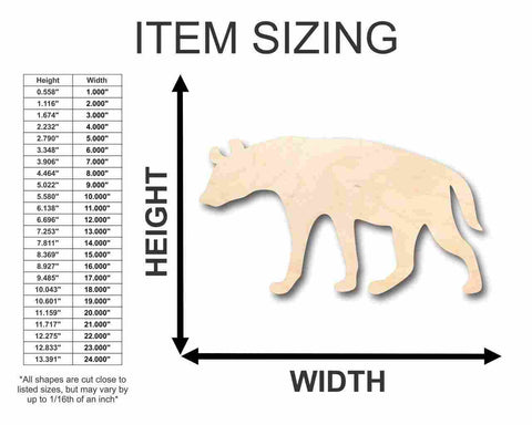 Unfinished Wooden Hyena Shape - Animal - Wildlife - Craft - up to 24" DIY-24 Hour Crafts