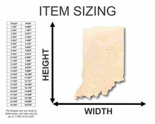Load image into Gallery viewer, Unfinished Wooden Indiana Shape - State - Craft - up to 24&quot; DIY-24 Hour Crafts
