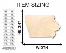 Load image into Gallery viewer, Unfinished Wooden Iowa Shape - State - Craft - up to 24&quot; DIY-24 Hour Crafts
