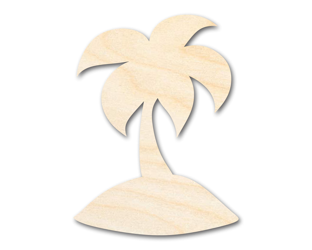 Unfinished Wood Island Palm Tree Shape - Craft - up to 36