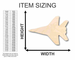 Unfinished Wooden Fighter Jet Airplane Shape - Craft- up to 24" DIY-24 Hour Crafts