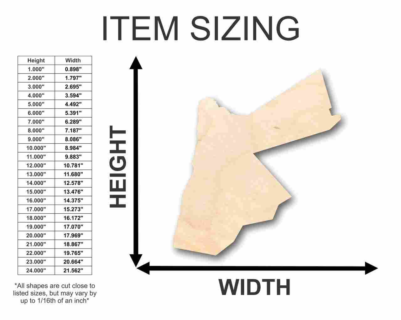 Unfinished Wooden Jordan Shape - Country - Craft - up to 24" DIY-24 Hour Crafts
