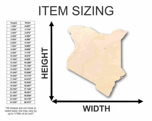 Unfinished Wooden Kenya Shape - Country - Craft - up to 24" DIY-24 Hour Crafts