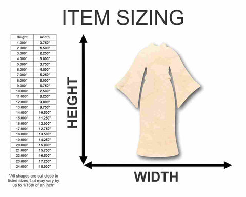 Unfinished Wooden Japanese Kimono Shape - Craft - up to 24" DIY-24 Hour Crafts