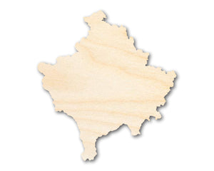 Unfinished Wood Kosovo Country Shape - Southeast Europe Craft - up to 36" DIY