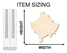 Load image into Gallery viewer, Unfinished Wood Kosovo Country Shape - Southeast Europe Craft - up to 36&quot; DIY
