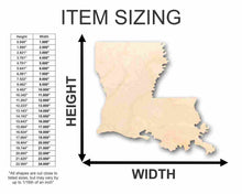 Load image into Gallery viewer, Unfinished Wooden Louisiana Shape - State - Craft - up to 24&quot; DIY-24 Hour Crafts

