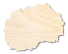 Load image into Gallery viewer, Unfinished Wood Macedonia Coutry Shape - Southeast Europe Craft - up to 36&quot; DIY
