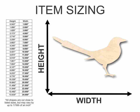 Unfinished Wooden Magpie Shape - Bird - Wildlife - Craft - up to 24" DIY-24 Hour Crafts