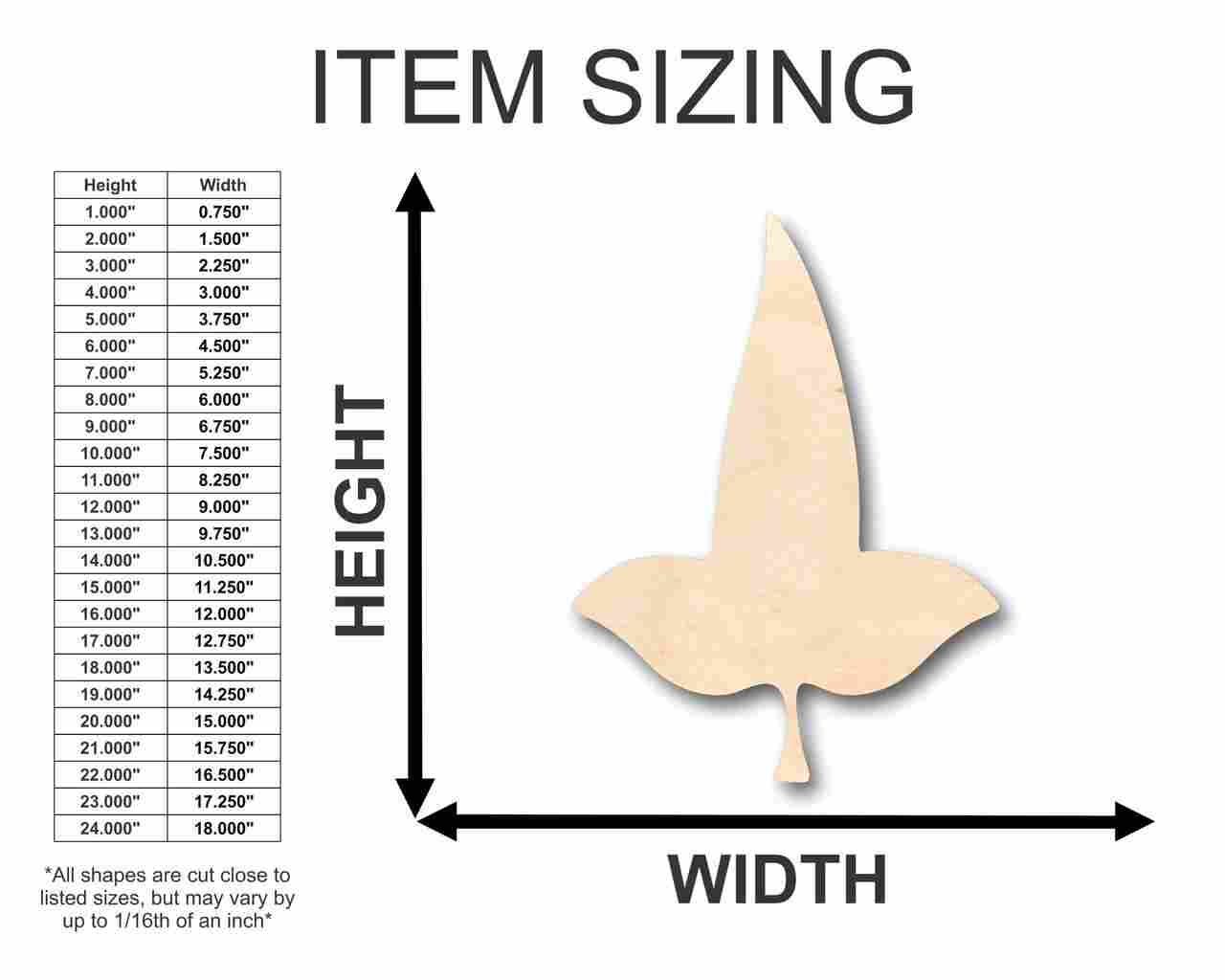Unfinished Wooden Mallorn Leaf Shape - Fall - Craft - up to 24" DIY-24 Hour Crafts