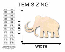Load image into Gallery viewer, Unfinished Wooden Mammoth Shape - Animal - Prehistoric - Craft - up to 24&quot; DIY-24 Hour Crafts

