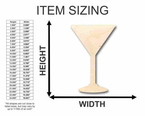 Unfinished Wooden Martini Shape - Bar - Craft - up to 24" DIY-24 Hour Crafts