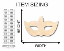 Load image into Gallery viewer, Unfinished Wooden Masquerade Mask Shape - Party - Carnival - Craft up to 24&quot; DIY-24 Hour Crafts
