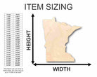 Unfinished Wooden Minnesota Shape - State - Craft - up to 24" DIY-24 Hour Crafts