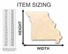 Unfinished Wooden Missouri Shape - State - Craft - up to 24" DIY-24 Hour Crafts