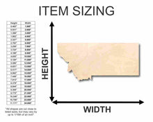 Load image into Gallery viewer, Unfinished Wooden Montana Shape - State - Craft - up to 24&quot; DIY-24 Hour Crafts

