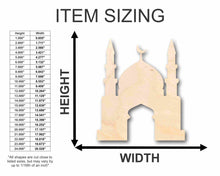 Load image into Gallery viewer, Unfinished Wood Mosque Silhouette - Craft- up to 24&quot; DIY

