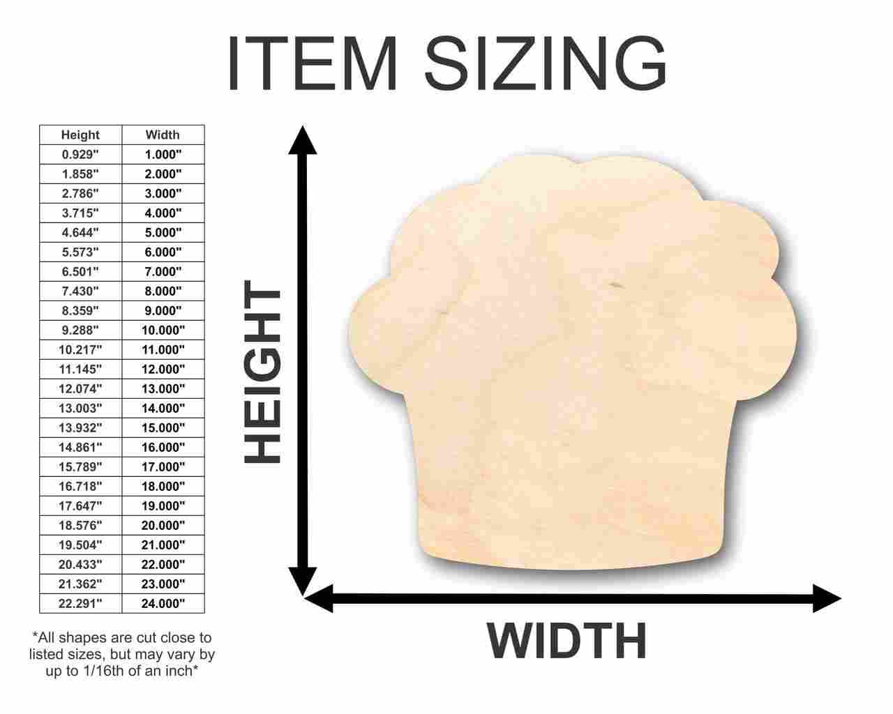 Unfinished Wooden Muffin Shape - Kitchen - Food - Craft - up to 24" DIY-24 Hour Crafts
