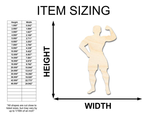 Unfinished Wood Body Builder Shape - Craft - up to 36" DIY