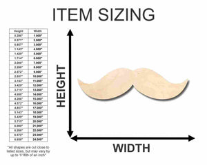 Unfinished Wooden Mustache Shape - Craft - up to 24" DIY-24 Hour Crafts
