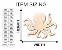 Load image into Gallery viewer, Unfinished Wood Octopus Shape - Ocean - Craft - up to 24&quot; DIY
