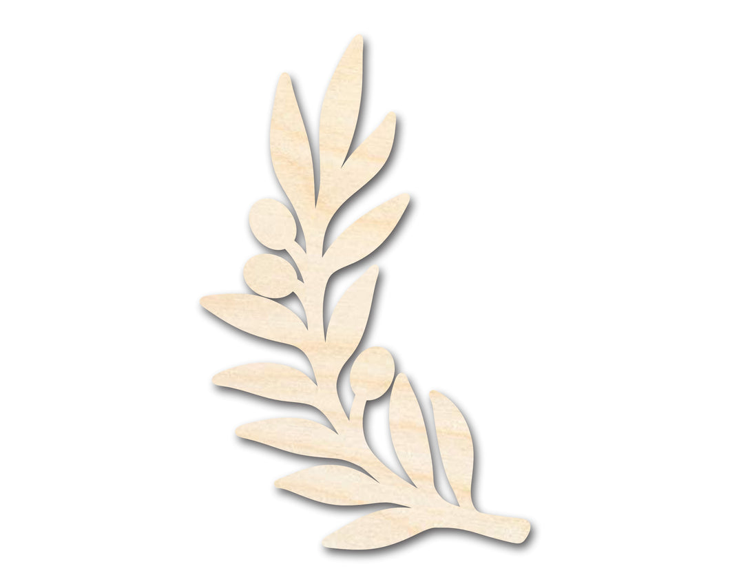 Unfinished Wood Olive Branch Shape - Craft - up to 36