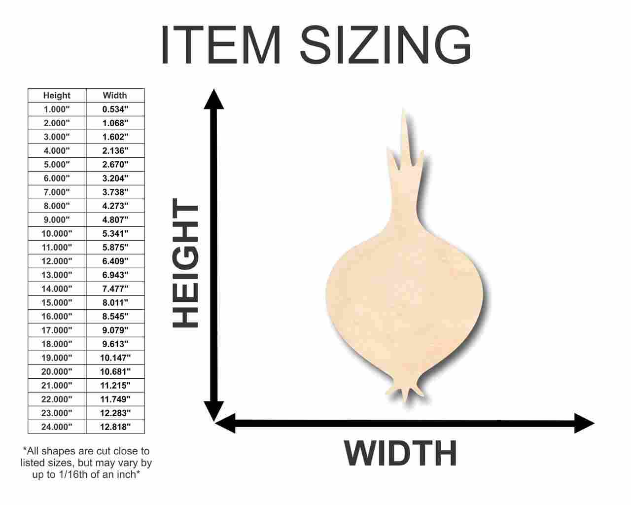 Unfinished Wooden Onion Shape - Garden - Kitchen - Food - Craft - up to 24" DIY-24 Hour Crafts