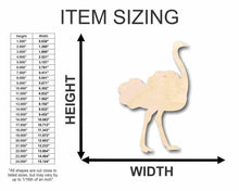 Load image into Gallery viewer, Unfinished Wooden Ostrich Shape - Animal - Wildlife - Craft - up to 24&quot; DIY-24 Hour Crafts
