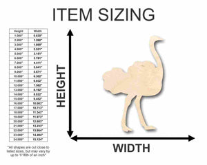 Unfinished Wooden Ostrich Shape - Animal - Wildlife - Craft - up to 24" DIY-24 Hour Crafts